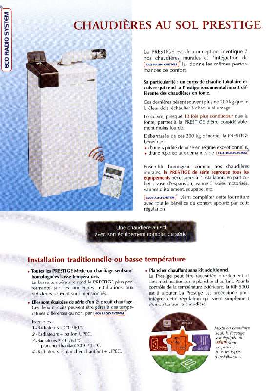 Notice FRISQUET PRESTIGE 233250 KW chaudière Trouver une solution à — free download